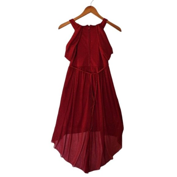 My Michelle Girls Red Holiday Hi‎ Low Embellished Sparkle Dress 12 - Picture 12 of 16